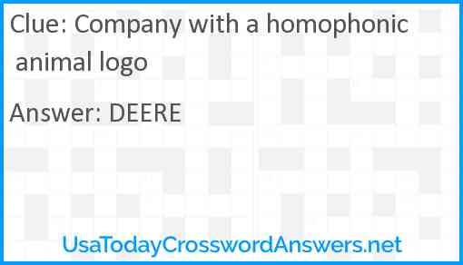 Company with a homophonic animal logo Answer