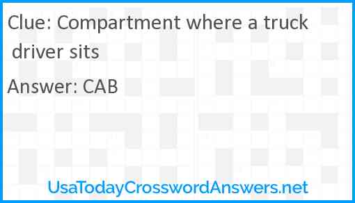 Compartment where a truck driver sits Answer