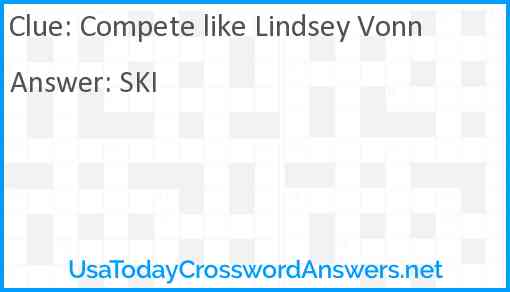 Compete like Lindsey Vonn Answer