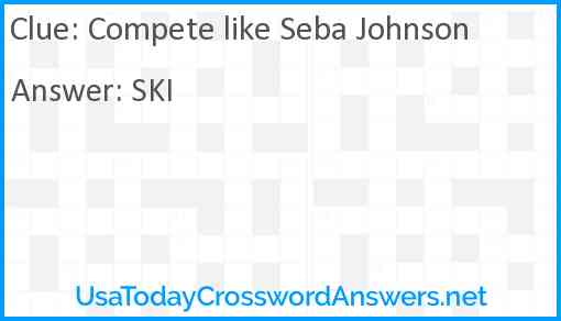 Compete like Seba Johnson Answer