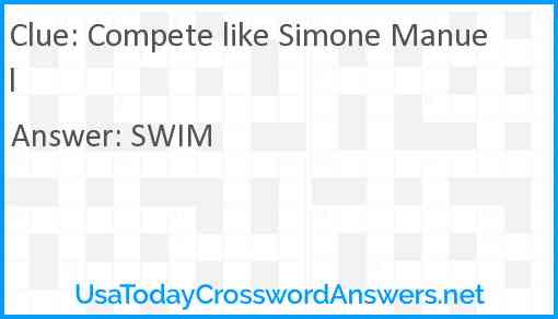 Compete like Simone Manuel Answer