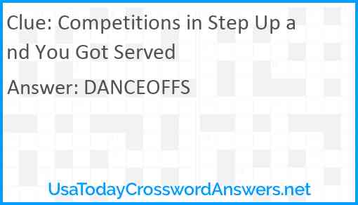 Competitions in Step Up and You Got Served Answer