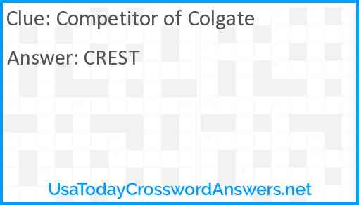 Competitor of Colgate Answer