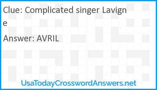 Complicated singer Lavigne Answer
