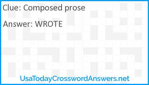 Composed prose Answer