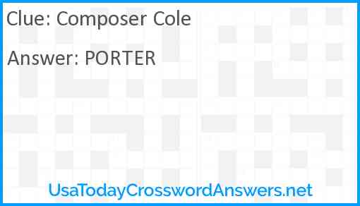 Composer Cole Answer