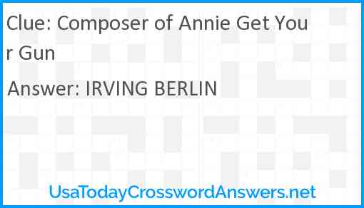 Composer of Annie Get Your Gun Answer