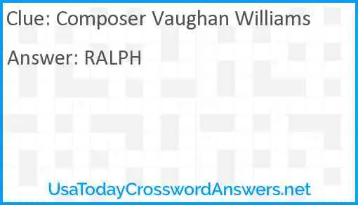 Composer Vaughan Williams Answer