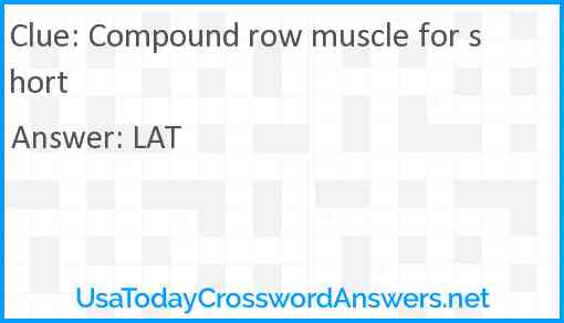 Compound row muscle for short Answer