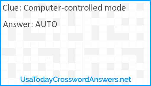 Computer-controlled mode Answer