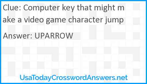 Computer key that might make a video game character jump Answer