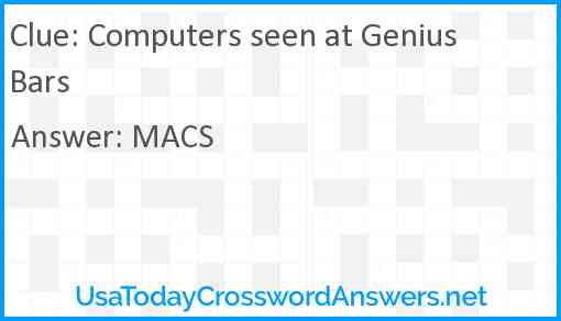 Computers seen at Genius Bars Answer