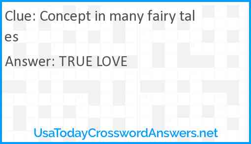 Concept in many fairy tales Answer