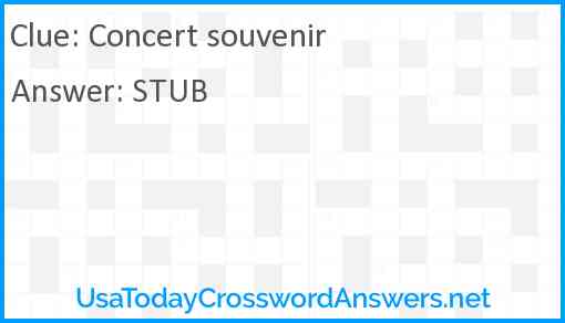Concert souvenir Answer