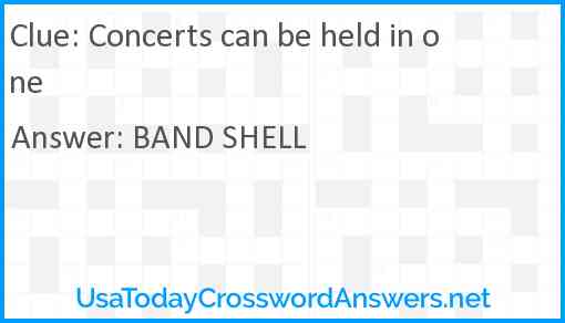 Concerts can be held in one Answer