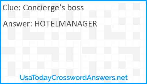 Concierge's boss Answer
