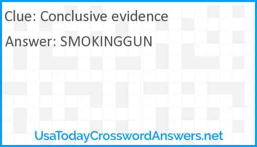 Conclusive evidence Answer