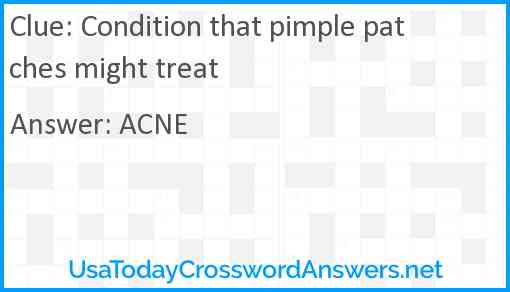 Condition that pimple patches might treat Answer