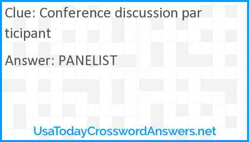 Conference discussion participant Answer