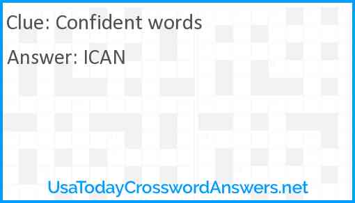 Confident words Answer