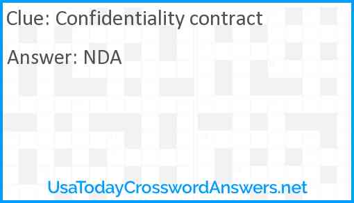 Confidentiality contract Answer