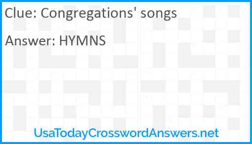 Congregations' songs Answer