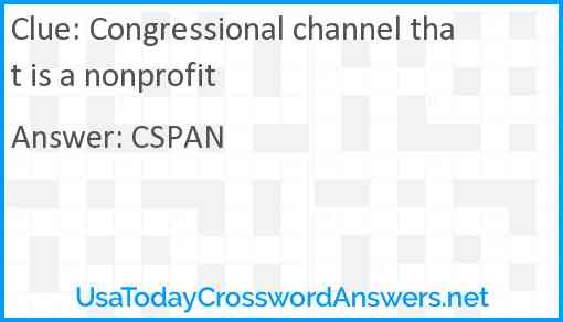 Congressional channel that is a nonprofit Answer