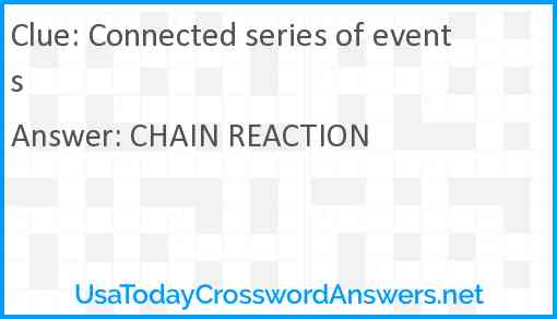 Connected series of events crossword clue UsaTodayCrosswordAnswers net