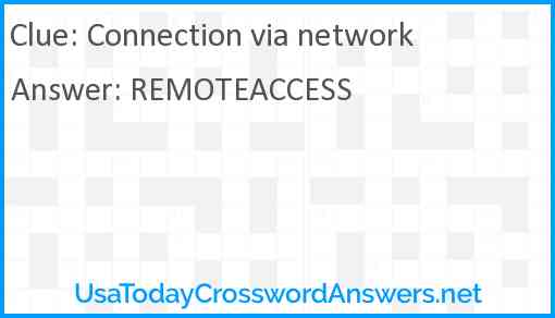 Connection via network Answer