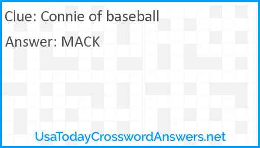 Connie of baseball Answer