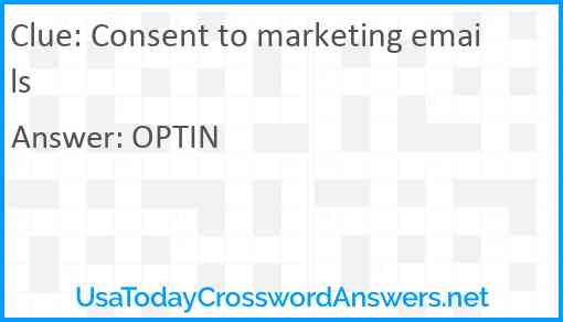 Consent to marketing emails Answer