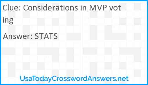 Considerations in MVP voting Answer