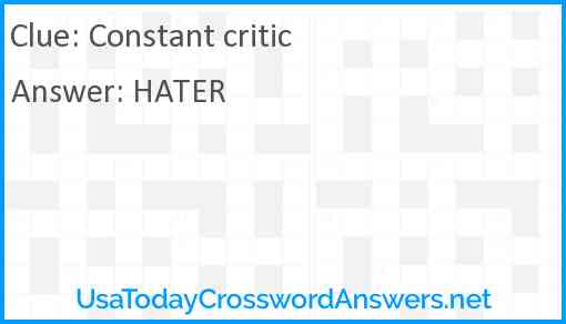 Constant critic Answer
