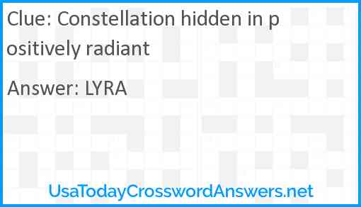 Constellation hidden in positively radiant Answer