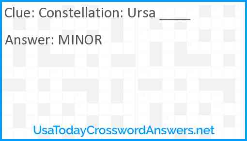 Constellation: Ursa ____ Answer