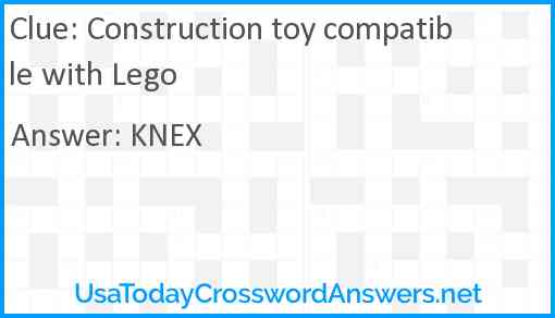 Construction toy compatible with Lego Answer