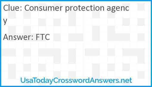 Consumer protection agency Answer