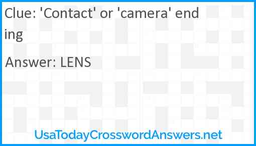 'Contact' or 'camera' ending Answer