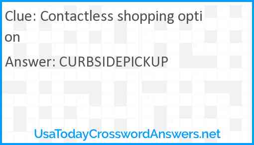 Contactless shopping option Answer
