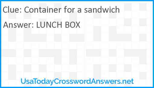 Container for a sandwich Answer