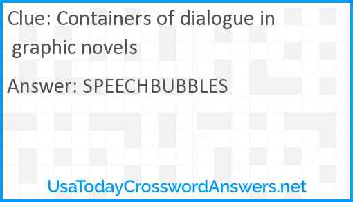 Containers of dialogue in graphic novels Answer
