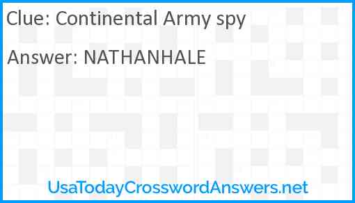 Continental Army spy Answer