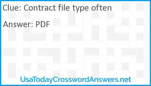 Contract file type often Answer