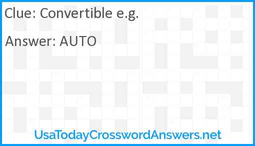 Convertible e.g. Answer