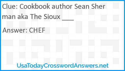 Cookbook author Sean Sherman aka The Sioux ___ Answer