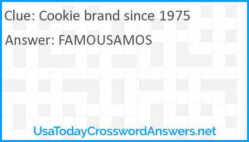 Cookie brand since 1975 Answer