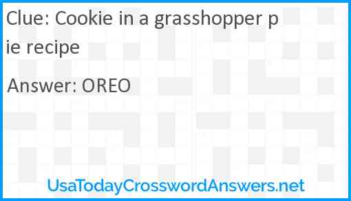 Cookie in a grasshopper pie recipe Answer