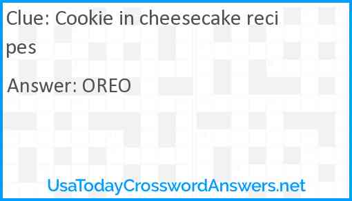 Cookie in cheesecake recipes Answer