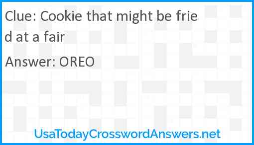 Cookie that might be fried at a fair Answer