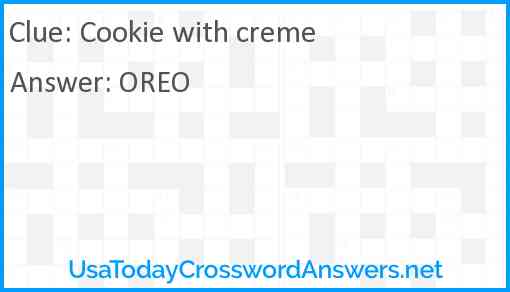 Cookie with creme Answer